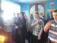 Божественная литургия в колонии-поселении №133